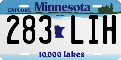 MN license plate 283LIH