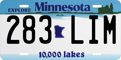 MN license plate 283LIM