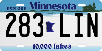 MN license plate 283LIN