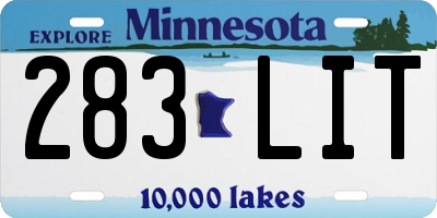 MN license plate 283LIT