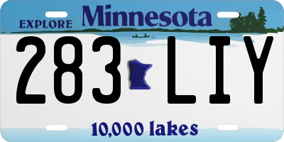 MN license plate 283LIY