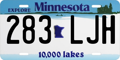 MN license plate 283LJH