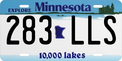 MN license plate 283LLS