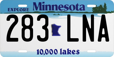 MN license plate 283LNA