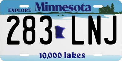 MN license plate 283LNJ