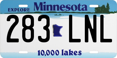 MN license plate 283LNL