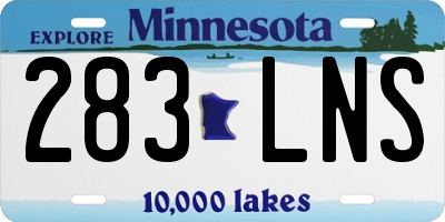 MN license plate 283LNS