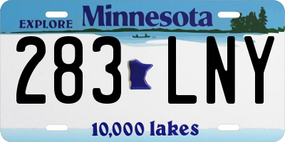 MN license plate 283LNY