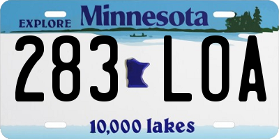 MN license plate 283LOA