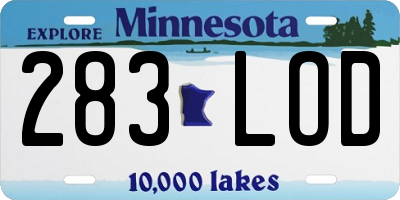 MN license plate 283LOD