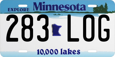 MN license plate 283LOG