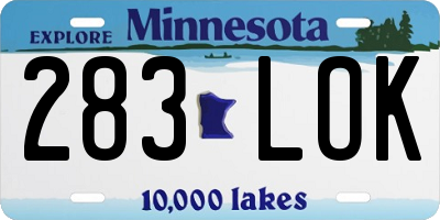 MN license plate 283LOK