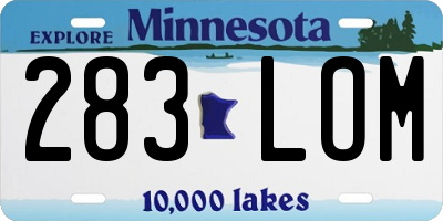 MN license plate 283LOM