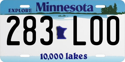 MN license plate 283LOO