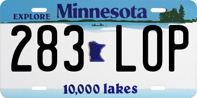 MN license plate 283LOP