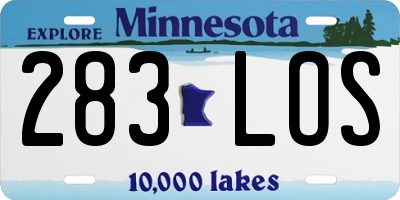 MN license plate 283LOS