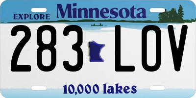 MN license plate 283LOV