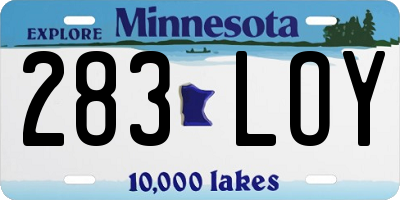 MN license plate 283LOY