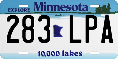 MN license plate 283LPA