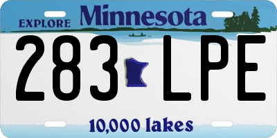 MN license plate 283LPE