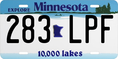 MN license plate 283LPF