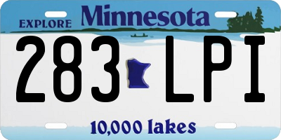 MN license plate 283LPI