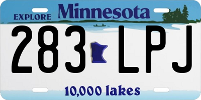 MN license plate 283LPJ