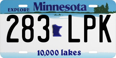 MN license plate 283LPK