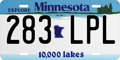 MN license plate 283LPL