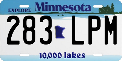 MN license plate 283LPM