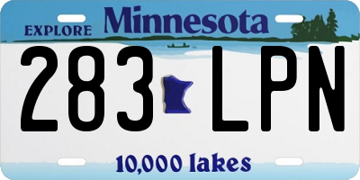MN license plate 283LPN