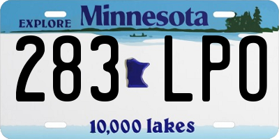 MN license plate 283LPO