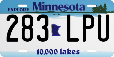MN license plate 283LPU