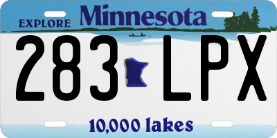 MN license plate 283LPX