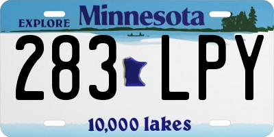 MN license plate 283LPY
