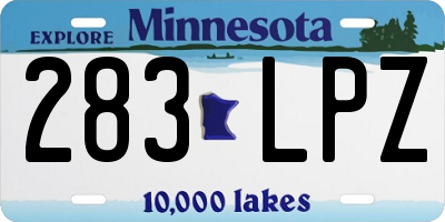 MN license plate 283LPZ