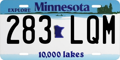 MN license plate 283LQM