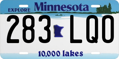MN license plate 283LQO