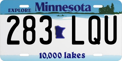 MN license plate 283LQU