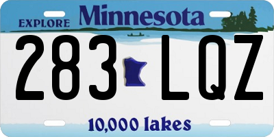 MN license plate 283LQZ