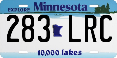 MN license plate 283LRC