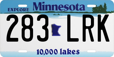 MN license plate 283LRK