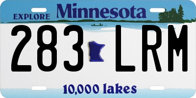 MN license plate 283LRM