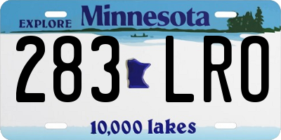 MN license plate 283LRO
