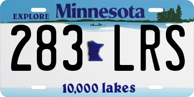 MN license plate 283LRS