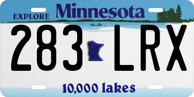 MN license plate 283LRX