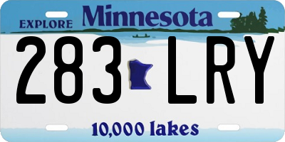 MN license plate 283LRY