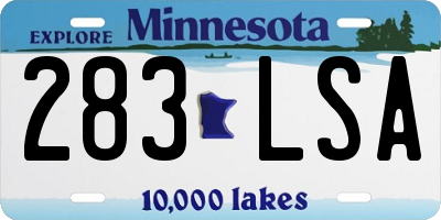 MN license plate 283LSA