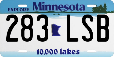 MN license plate 283LSB