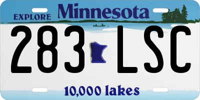 MN license plate 283LSC